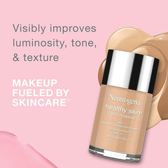 Neutrogena Healthy Skin Liquid Makeup Foundation with Broad Spectrum SPF 20 Sunscreen, Medium Coverage Foundation with Nourishing Pro-Vitamin B5, Warm Beige 90, 1 fl. oz