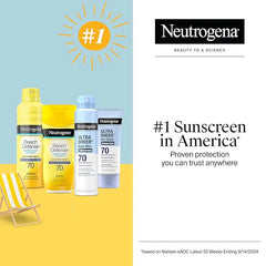 Neutrogena Beach Defense Sunscreen Spray SPF 70 - Broad Spectrum Sun Protection for Face & Body, Water-Resistant Sunscreen Formula, Lightweight & Fast-Absorbing, 6.5 fl. oz. (184 mL)