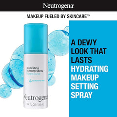 Neutrogena Hydro Boost Hydrating Makeup Setting Spray with Hyaluronic Acid, Setting Spray for Smooth, Dewy Skin, Fragrance Free, Non-Comedogenic & Hypoallergenic, 3.4 fl. oz