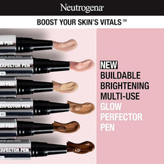 Neutrogena Healthy Skin Glow Perfector Concealer Pen, Lightweight Liquid Makeup for Face with Pro-Vitamin B5 & Vitamin E for a Radiant Finish, Light, 0.1 oz