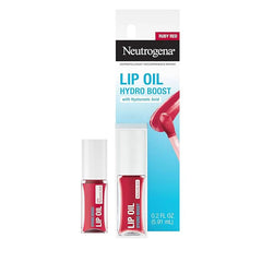Neutrogena Hydro Boost Tinted Lip Oil with Hyaluronic Acid, Hydrating and Nourishing Lip Oil for Fuller Looking Lips, Ruby Red, .2 fl. Oz