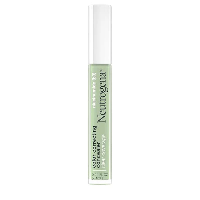 Neutrogena Clear Coverage Color Correcting Lightweight Face Concealer Makeup with Niacinamide & Green Pigment to Help Reduce Redness, 0.24 Fl Oz
