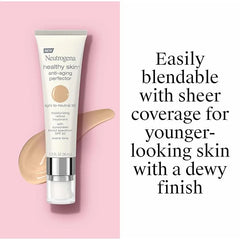 Neutrogena Retinol Treatment & Tinted Facial Moisturizer, Healthy Skin Anti-Aging Perfector, Broad Spectrum SPF 20 Sunscreen & Titanium Dioxide, Blendable Sheer Coverage, 30 Light to Neutral, 1 fl. Oz