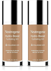Neutrogena Hydro Boost Hydrating Tint with Hyaluronic Acid, Lightweight Water Gel Formula, Moisturizing, Oil-Free & Non-Comedogenic Liquid Foundation Makeup, 105 Caramel Color 1.0 fl. oz (Pack of 2)